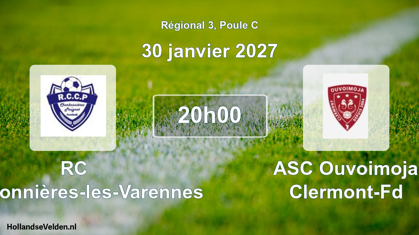 Match programmé: RC Charbonnières-les-Varennes - ASC Ouvoimoja Clermont-Fd (30 janvier 2027)