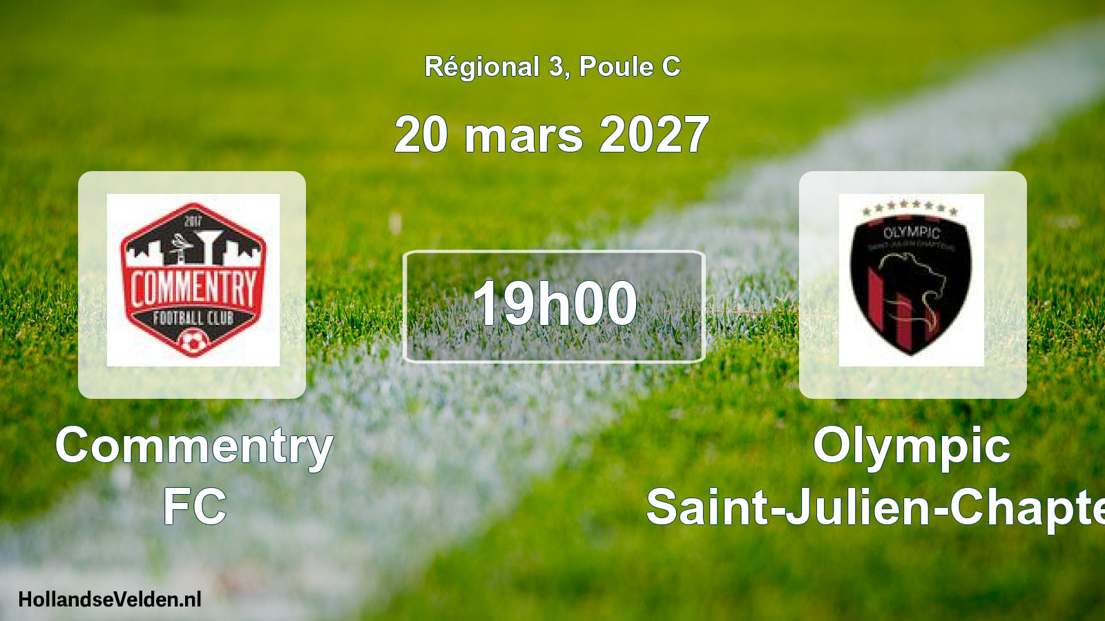 Match programmé: Commentry FC - Olympic Saint-Julien-Chapteuil (20 mars 2027)