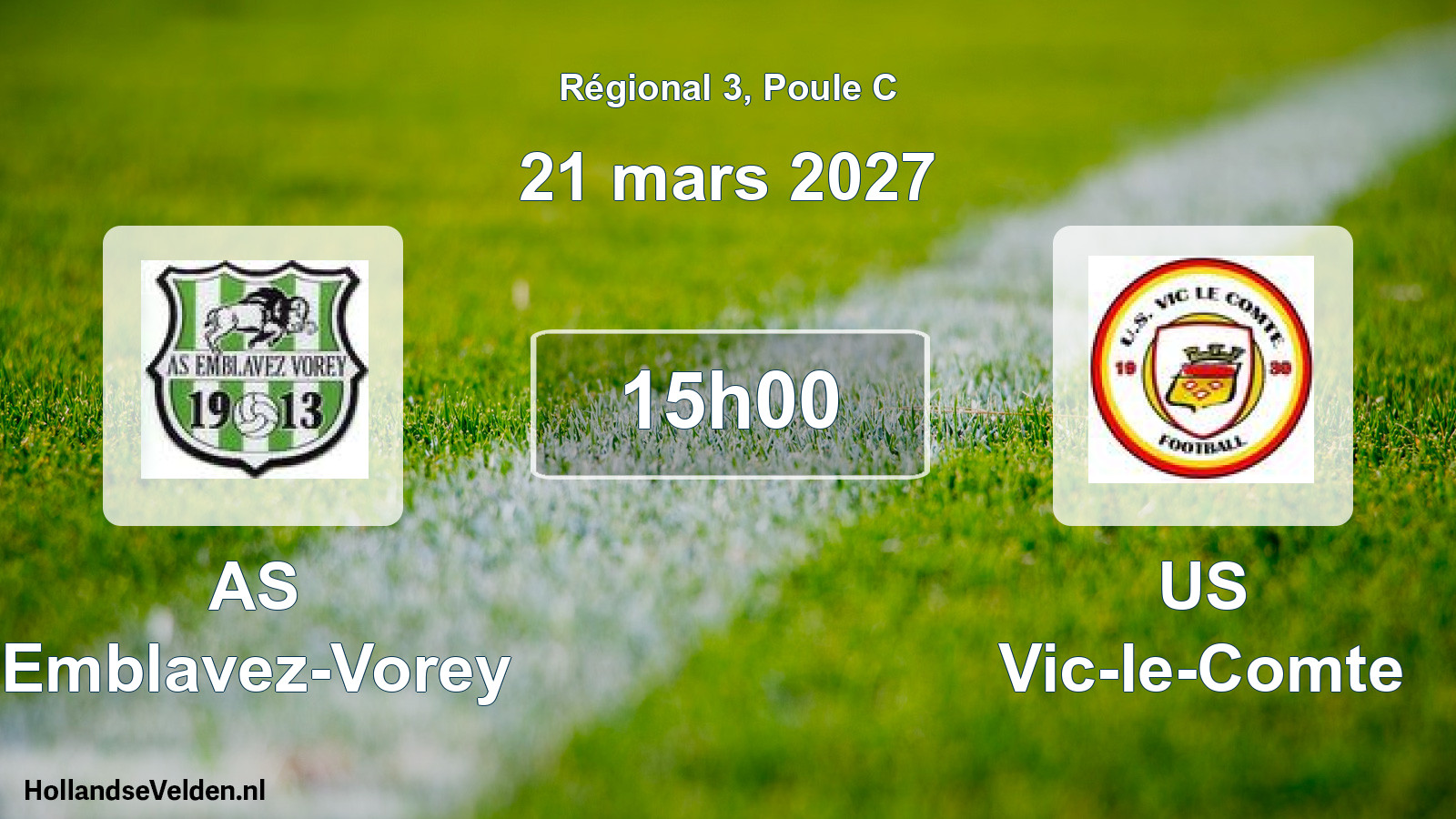 Match programmé: AS Emblavez-Vorey - US Vic-le-Comte (21 mars 2027)