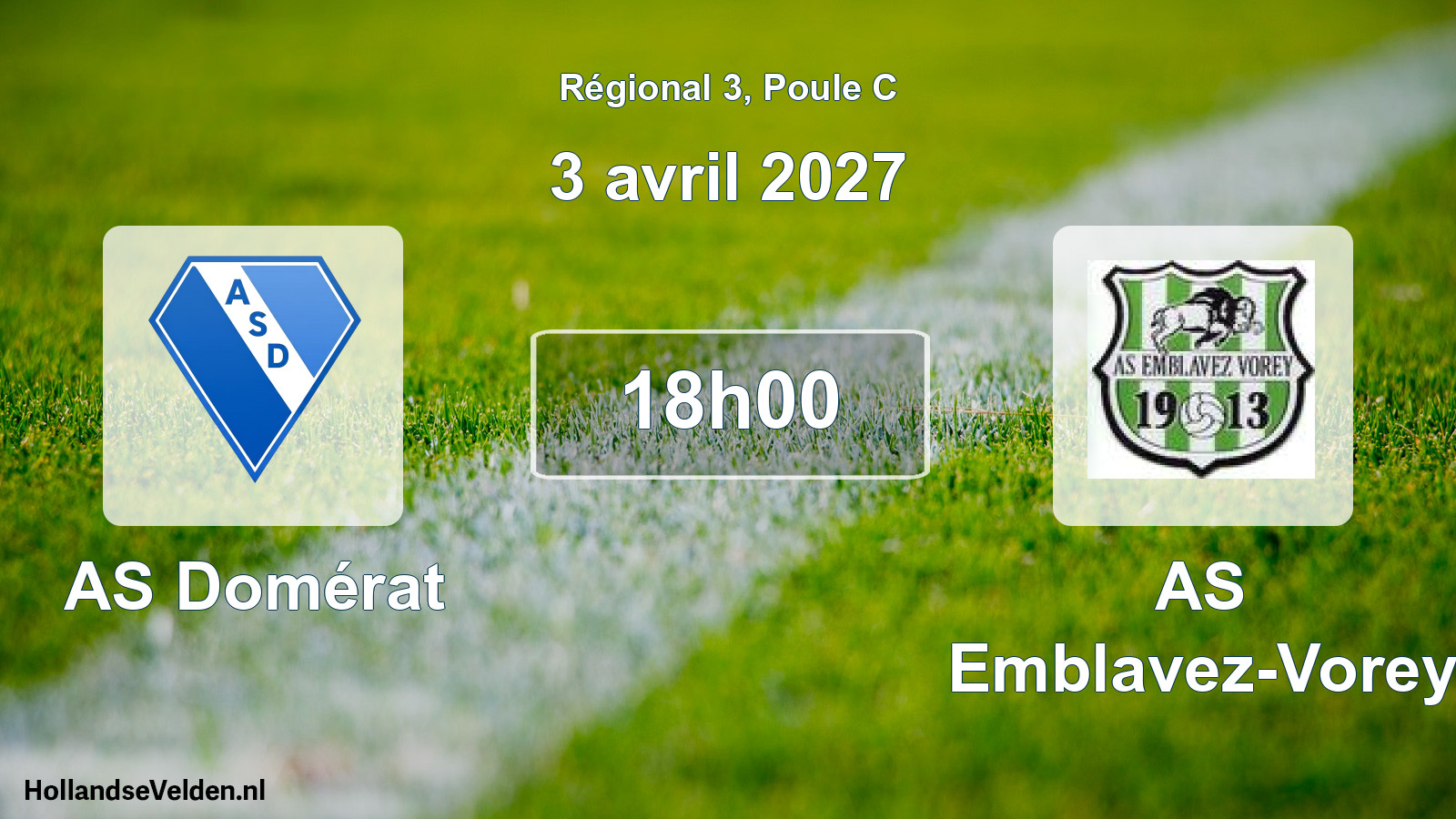 Match programmé: AS Domérat - AS Emblavez-Vorey (3 avril 2027)