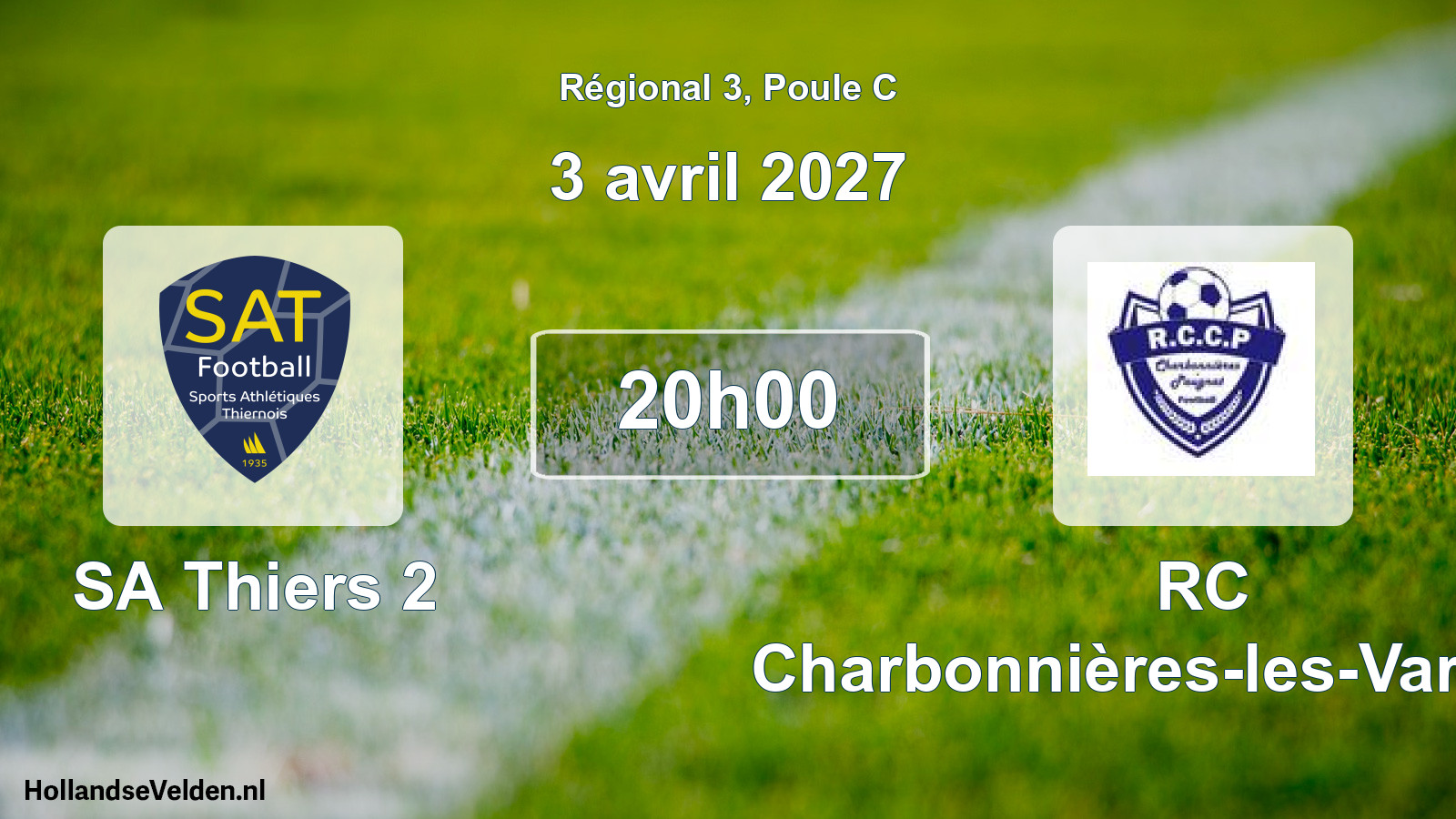 Match programmé: SA Thiers 2 - RC Charbonnières-les-Varennes (3 avril 2027)
