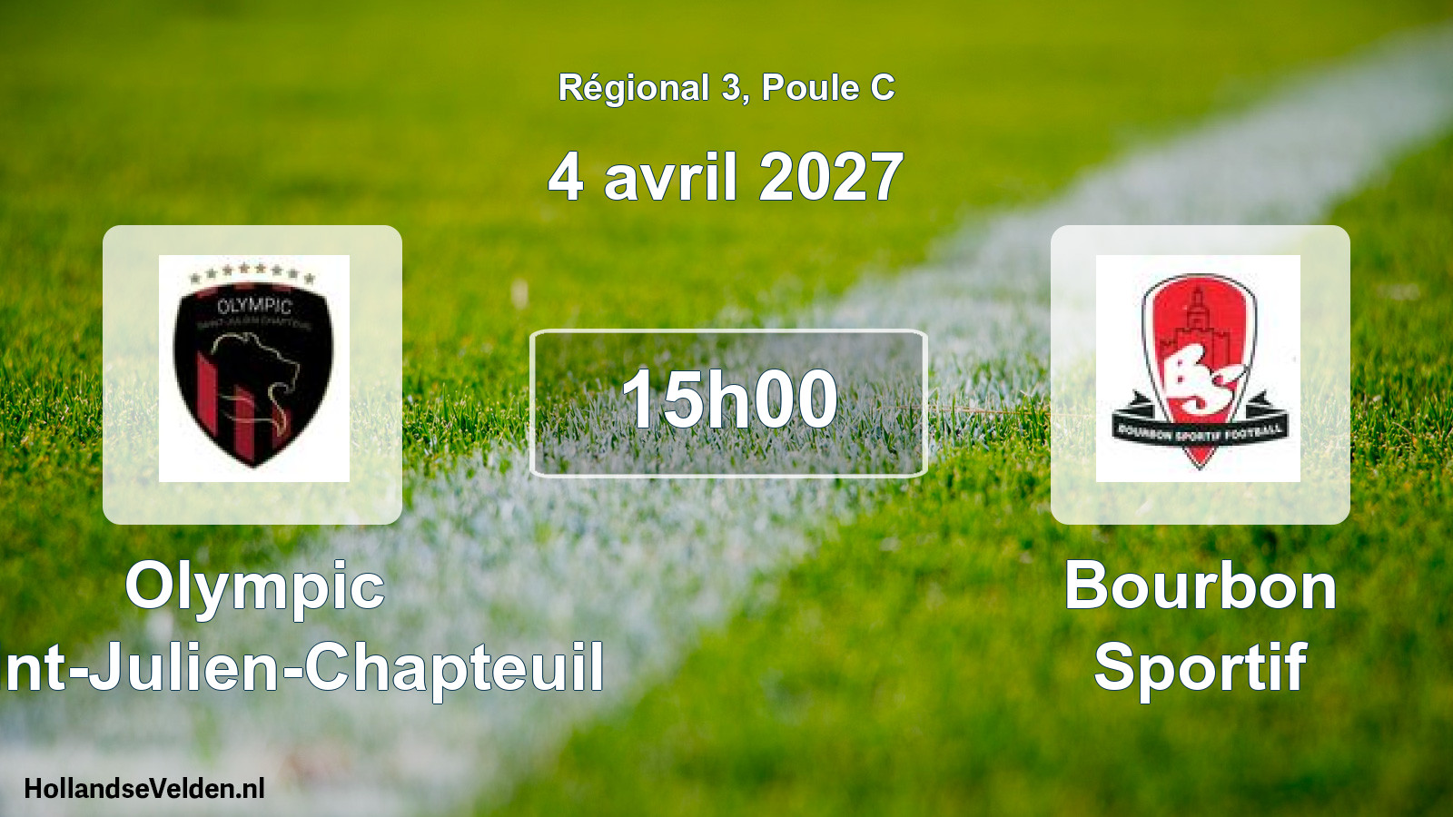 Scheduled Match: Olympic Saint-Julien-Chapteuil - Bourbon Sportif (4 April 2027)