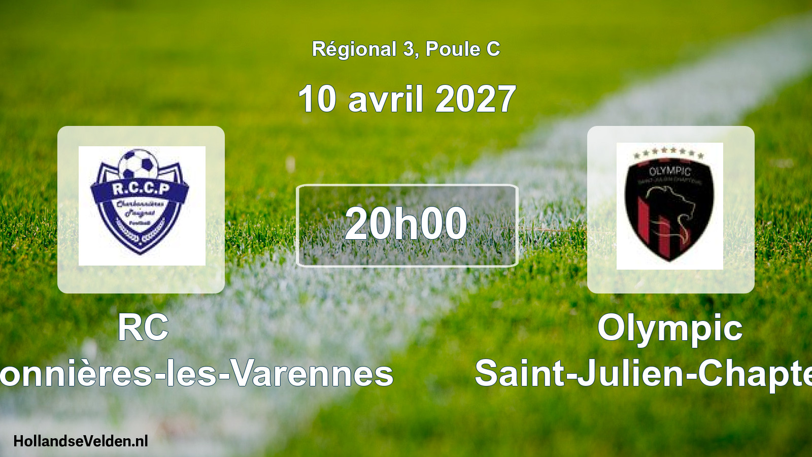 Match programmé: RC Charbonnières-les-Varennes - Olympic Saint-Julien-Chapteuil (10 avril 2027)