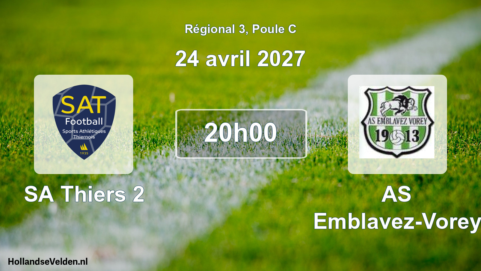 Match programmé: SA Thiers 2 - AS Emblavez-Vorey (24 avril 2027)