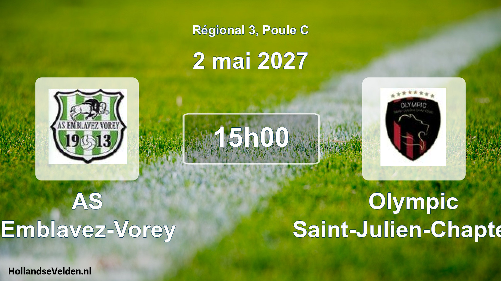 Match programmé: AS Emblavez-Vorey - Olympic Saint-Julien-Chapteuil (2 mai 2027)