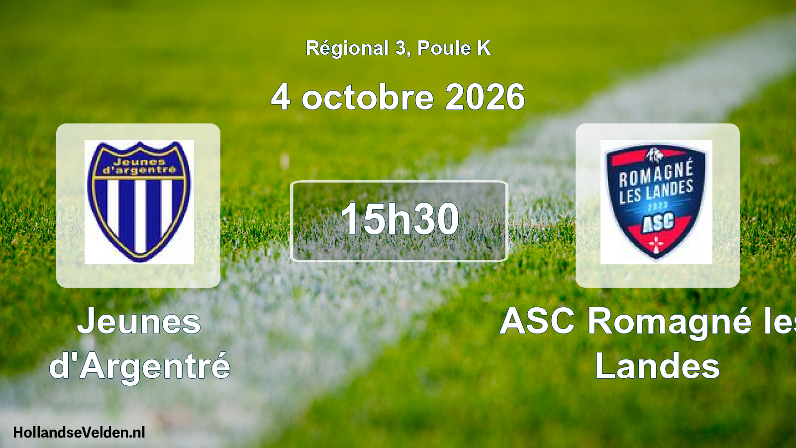 Scheduled Match: Jeunes d'Argentré - ASC Romagné les Landes (4 October 2026)