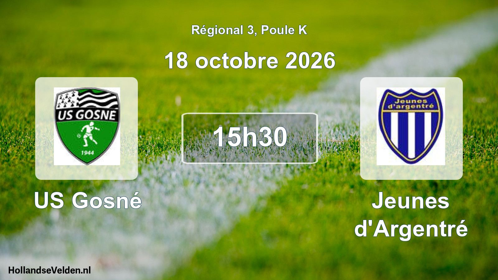 Match programmé: US Gosné - Jeunes d'Argentré (18 octobre 2026)