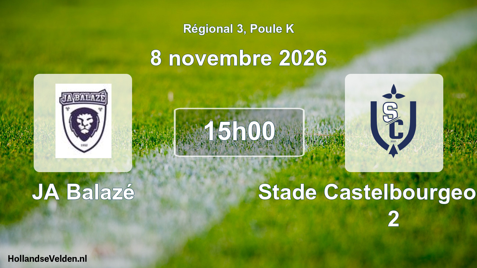 Scheduled Match: JA Balazé - Stade Castelbourgeois FC 2 (8 November 2026)
