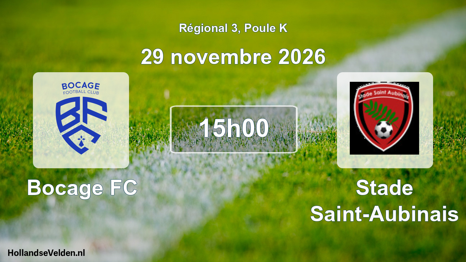 Scheduled Match: Bocage FC - Stade Saint-Aubinais (29 November 2026)