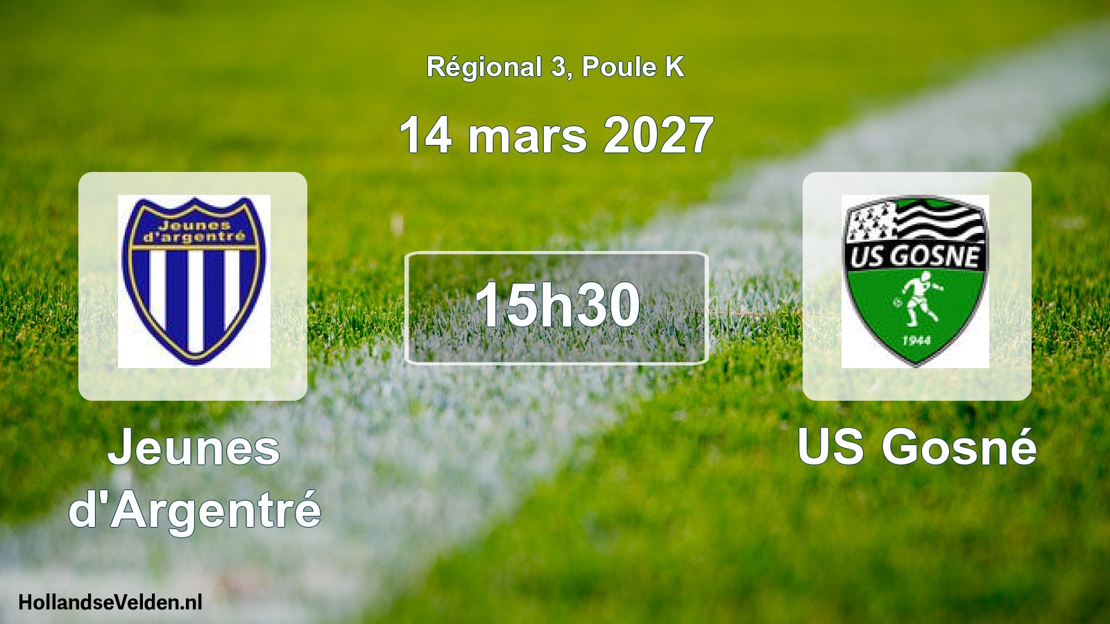 Match programmé: Jeunes d'Argentré - US Gosné (14 mars 2027)