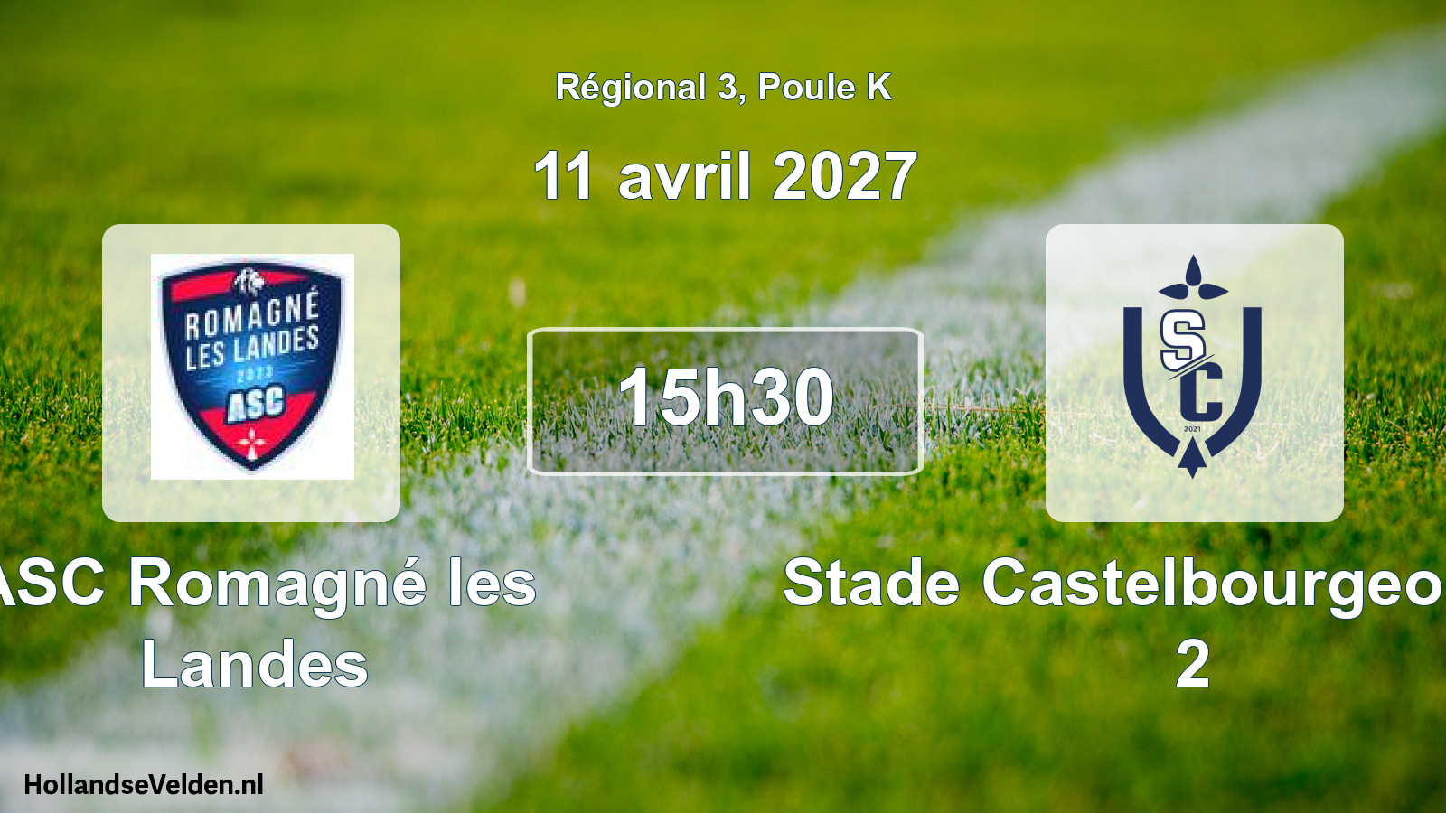 Scheduled Match: ASC Romagné les Landes - Stade Castelbourgeois FC 2 (11 April 2027)
