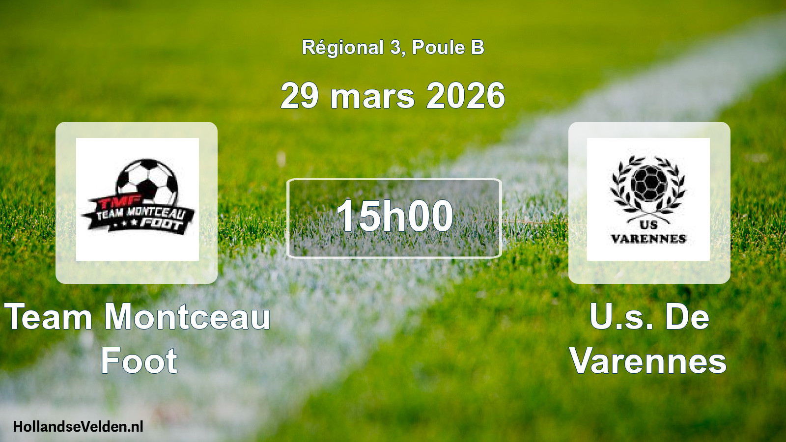 Geplande wedstrijd: Team Montceau Foot - U.s. De Varennes (29 maart 2026)