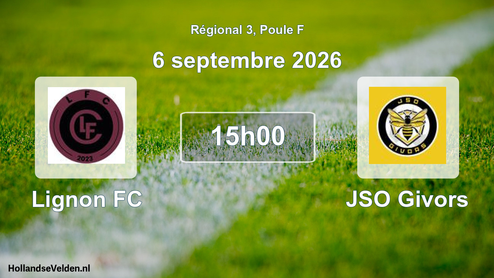 Match programmé: Lignon FC - JSO Givors (6 septembre 2026)
