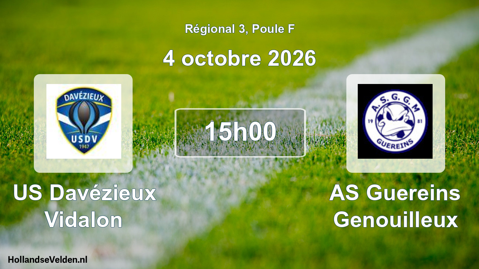 Geplande wedstrijd: US Davézieux Vidalon - AS Guereins Genouilleux (4 oktober 2026)