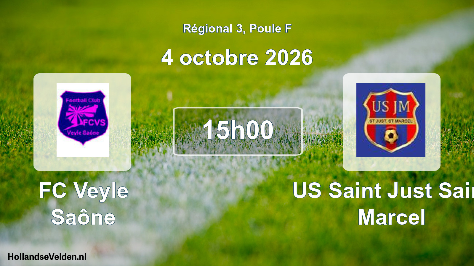 Match programmé: FC Veyle Saône - US Saint Just Saint Marcel (4 octobre 2026)