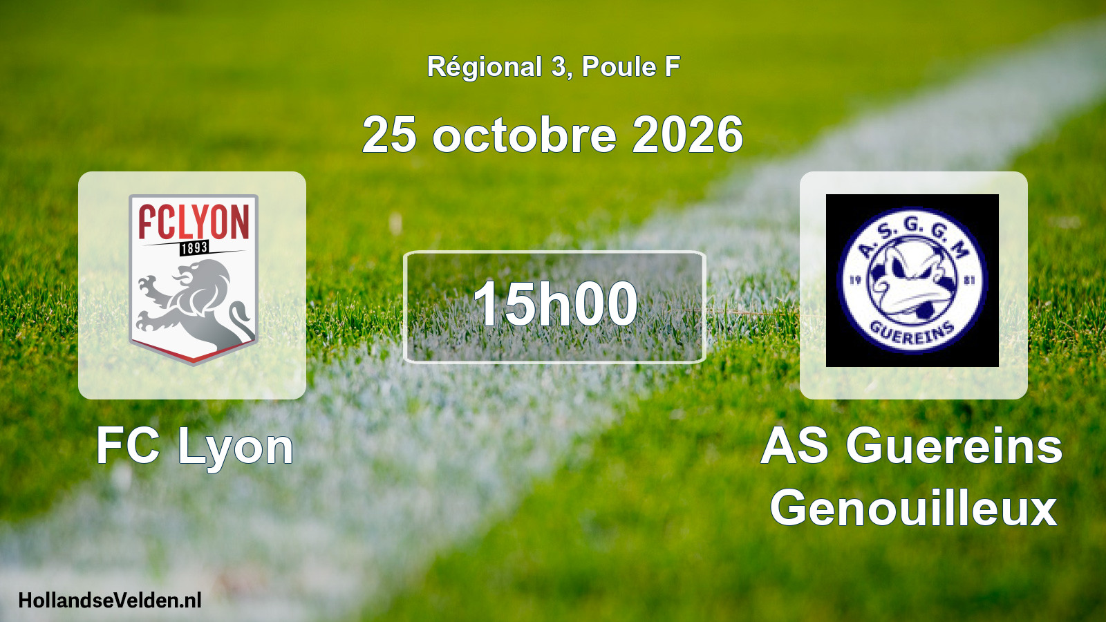 Scheduled Match: FC Lyon - AS Guereins Genouilleux (25 October 2026)