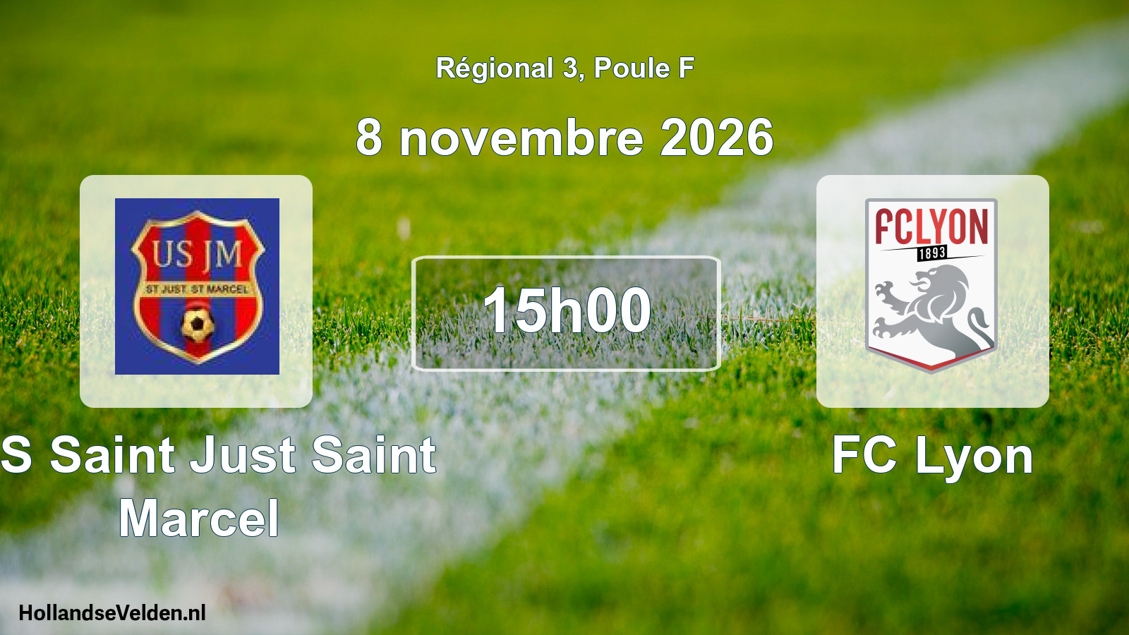 Match programmé: US Saint Just Saint Marcel - FC Lyon (8 novembre 2026)