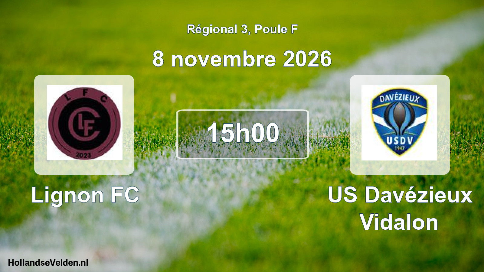 Match programmé: Lignon FC - US Davézieux Vidalon (8 novembre 2026)