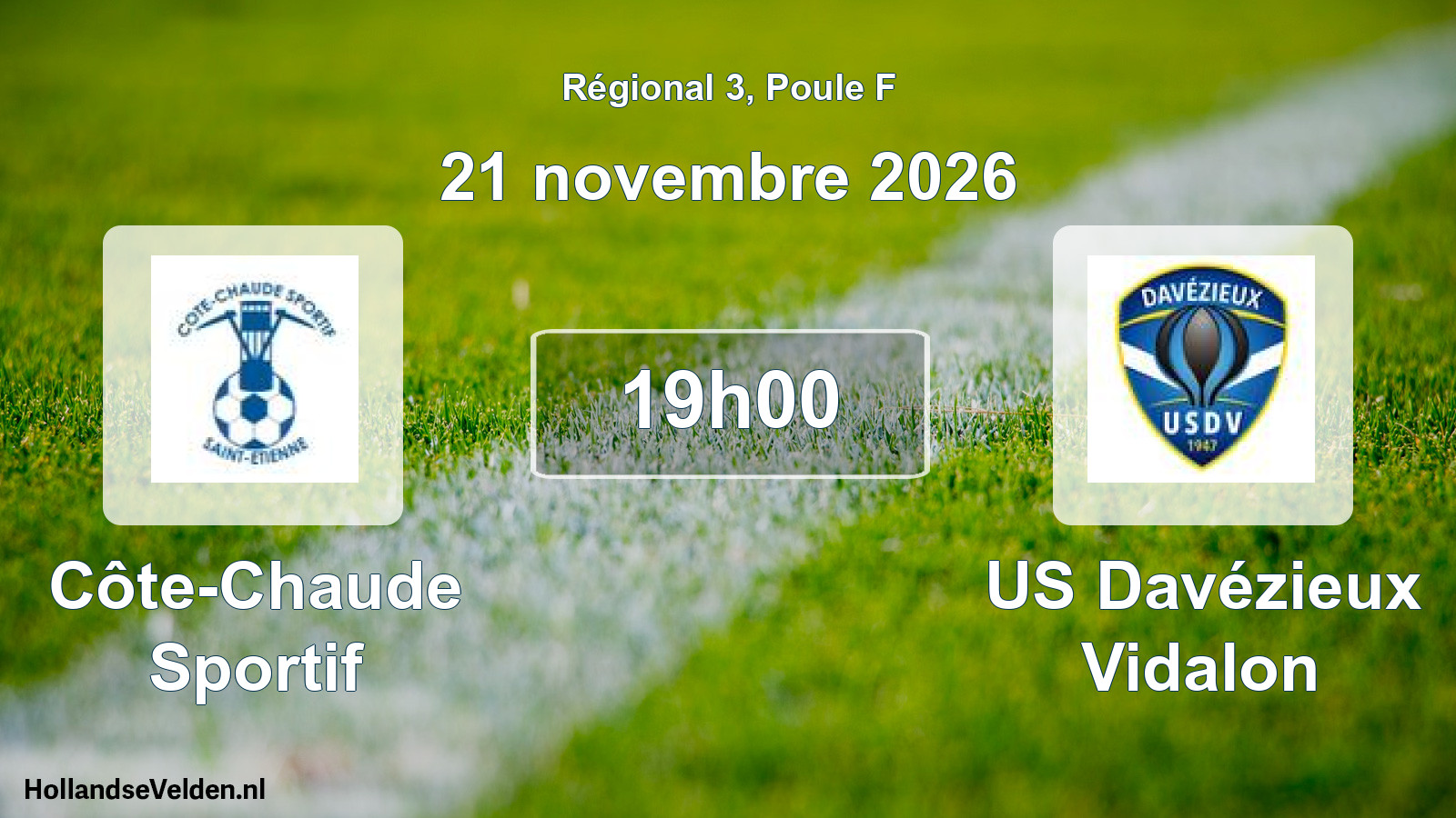 Match programmé: Côte-Chaude Sportif - US Davézieux Vidalon (21 novembre 2026)