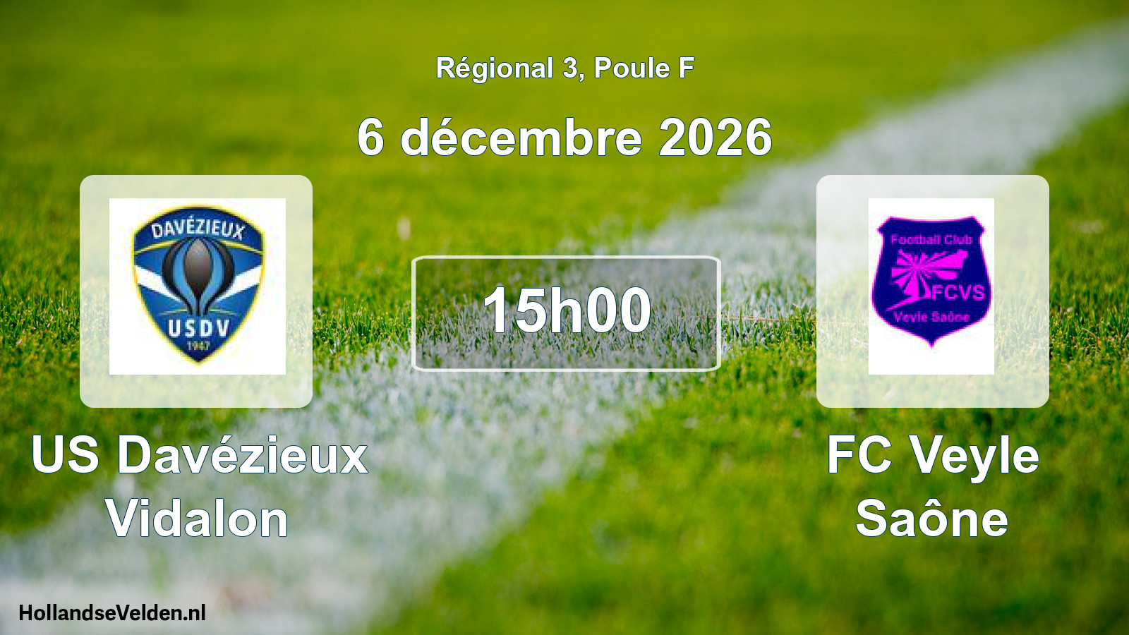 Match programmé: US Davézieux Vidalon - FC Veyle Saône (6 décembre 2026)