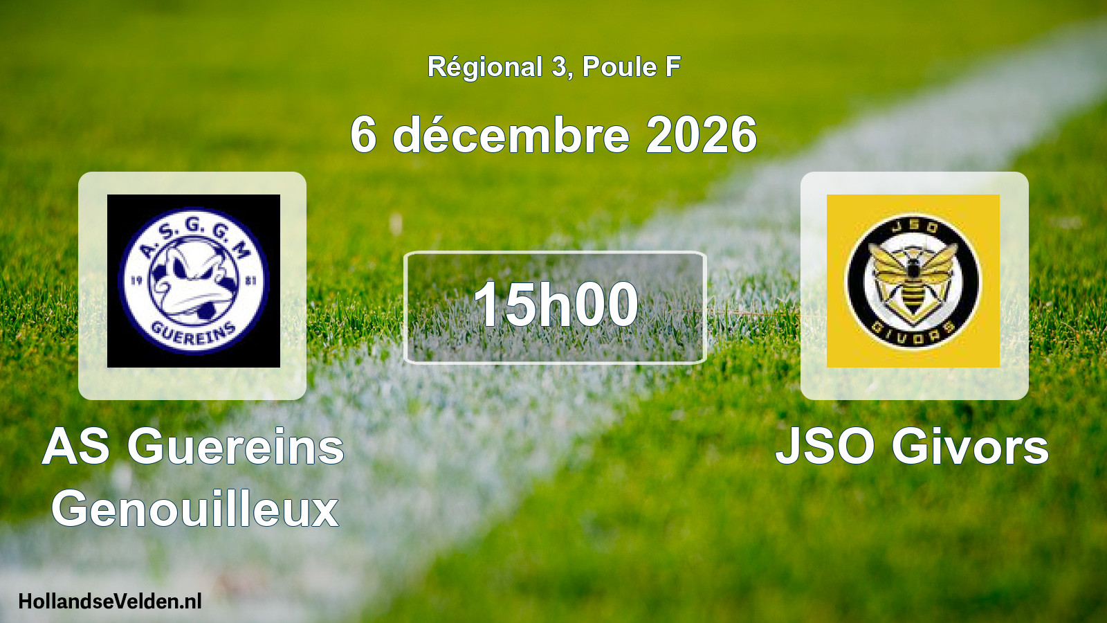 Match programmé: AS Guereins Genouilleux - JSO Givors (6 décembre 2026)