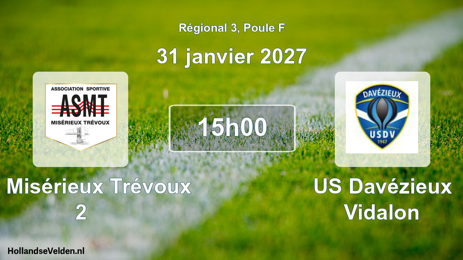 Scheduled Match: AS Misérieux Trévoux 2 - US Davézieux Vidalon (31 January 2027)
