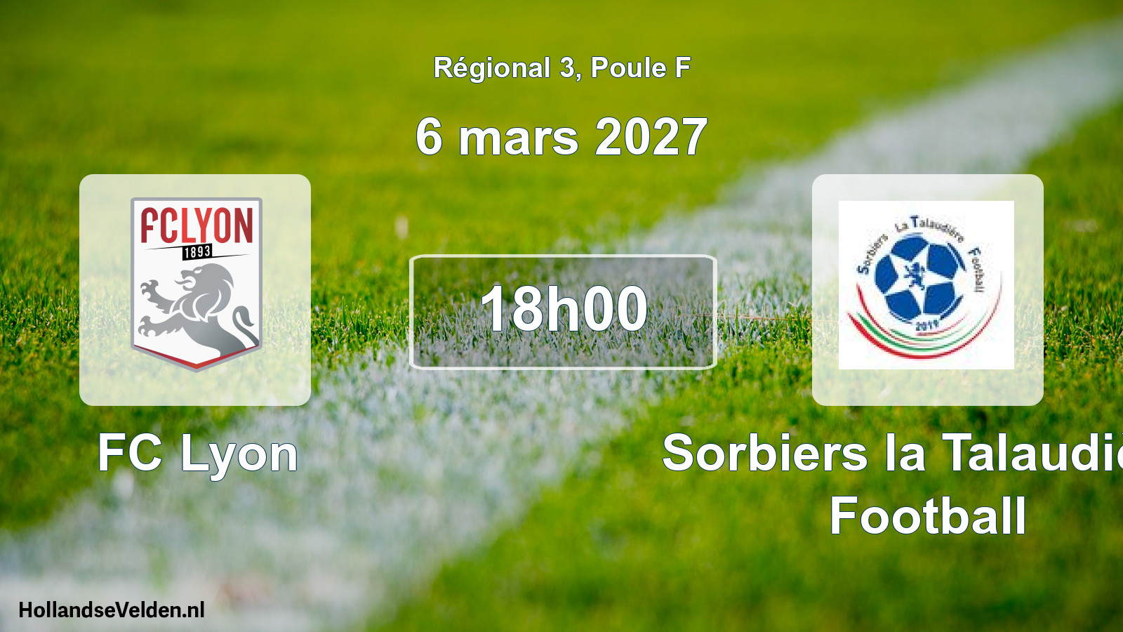 Match programmé: FC Lyon - Sorbiers la Talaudière Football (6 mars 2027)
