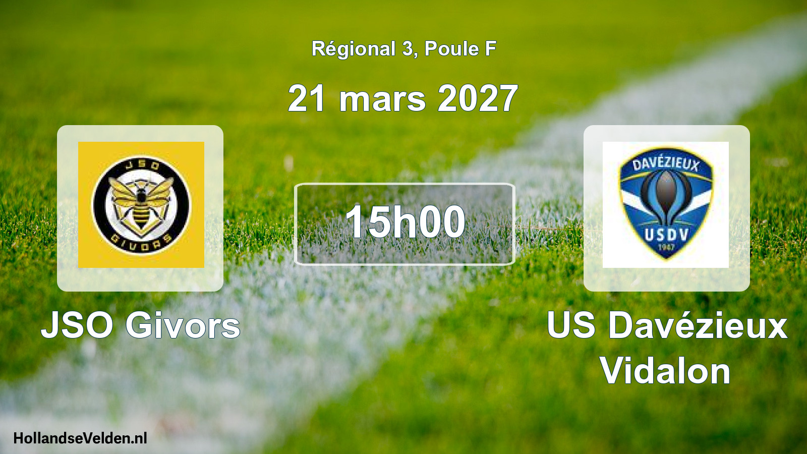 Match programmé: JSO Givors - US Davézieux Vidalon (21 mars 2027)
