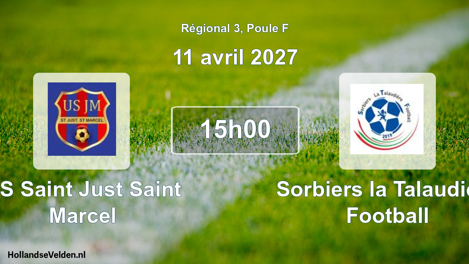 Match programmé: US Saint Just Saint Marcel - Sorbiers la Talaudière Football (11 avril 2027)