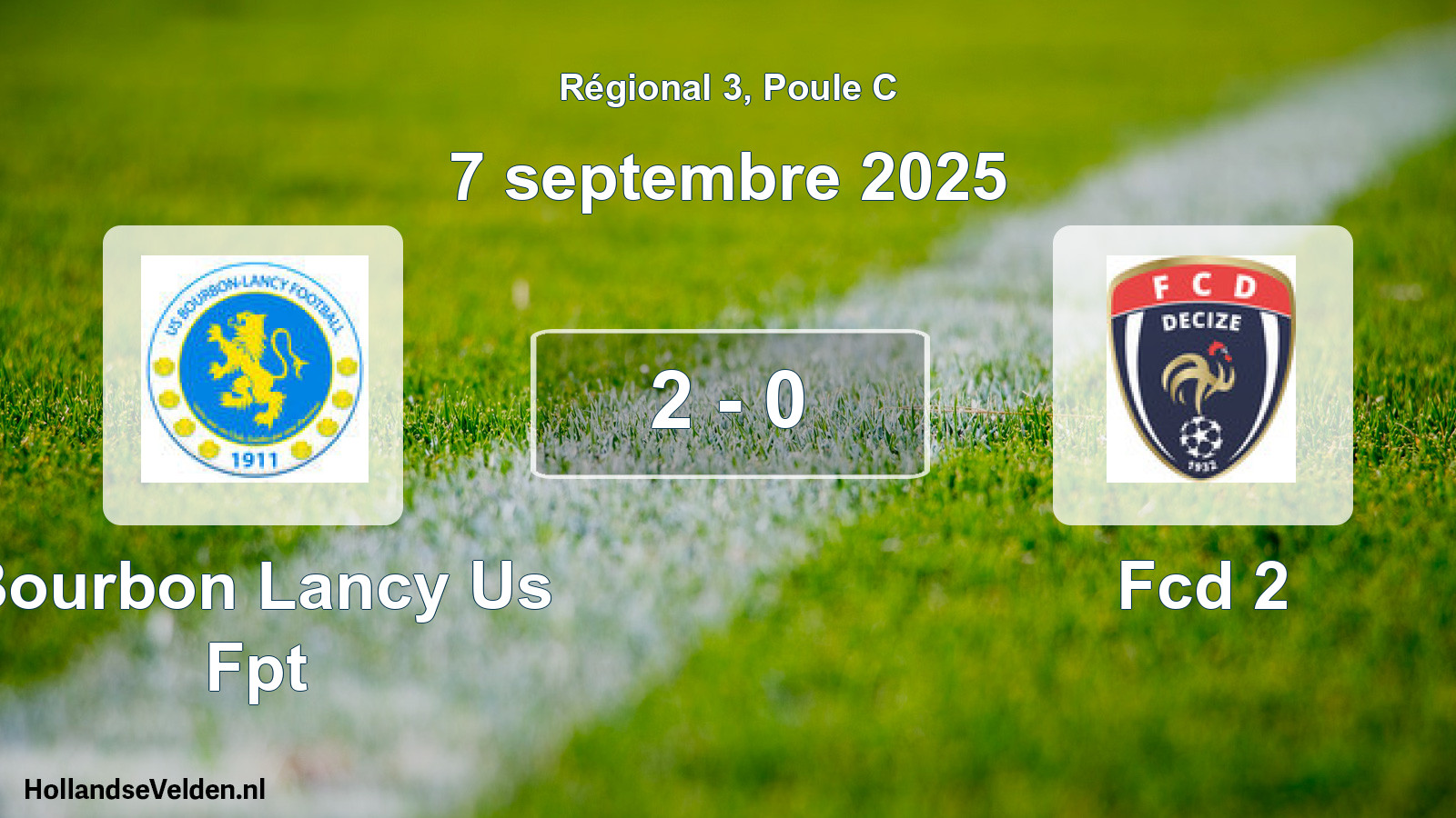 Gespeelde wedstrijd: Bourbon Lancy Us Fpt - Fcd 2 2 - 0 (7 septembre 2025)