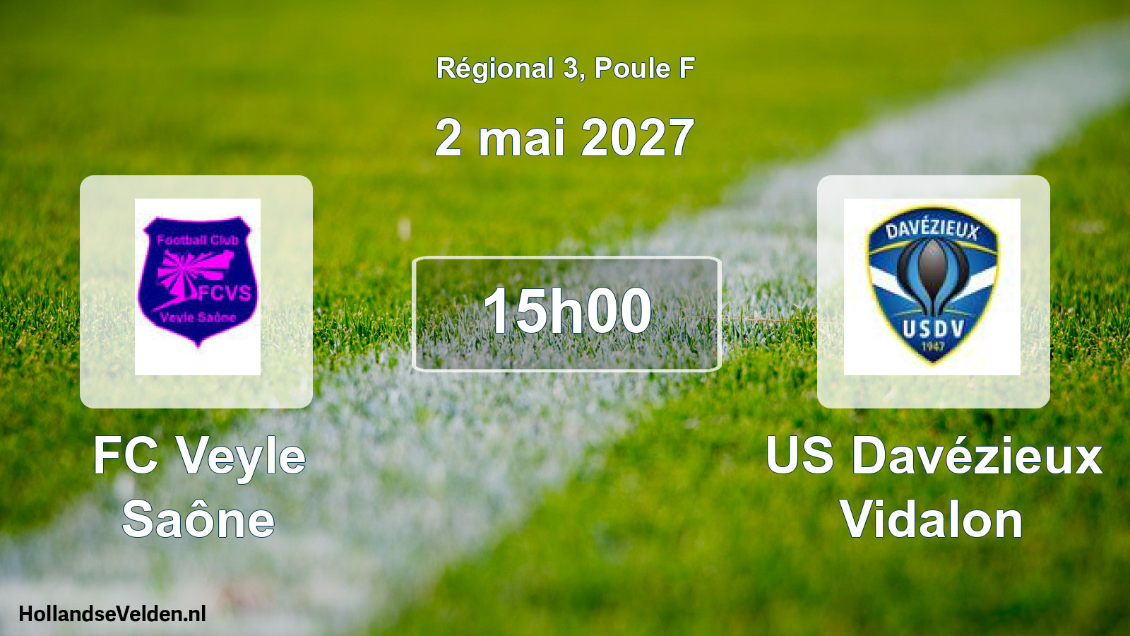 Match programmé: FC Veyle Saône - US Davézieux Vidalon (2 mai 2027)