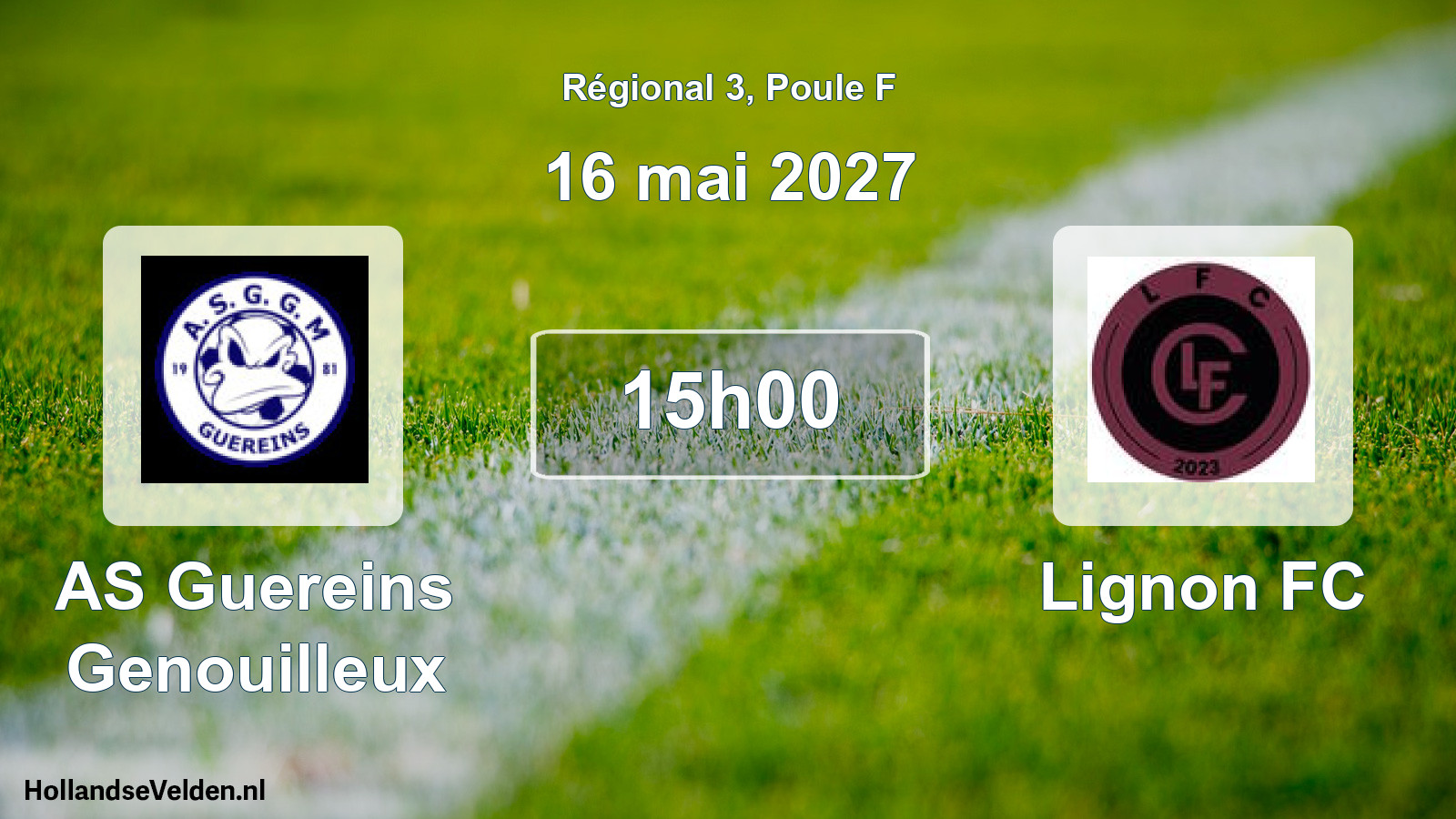 Match programmé: AS Guereins Genouilleux - Lignon FC (16 mai 2027)
