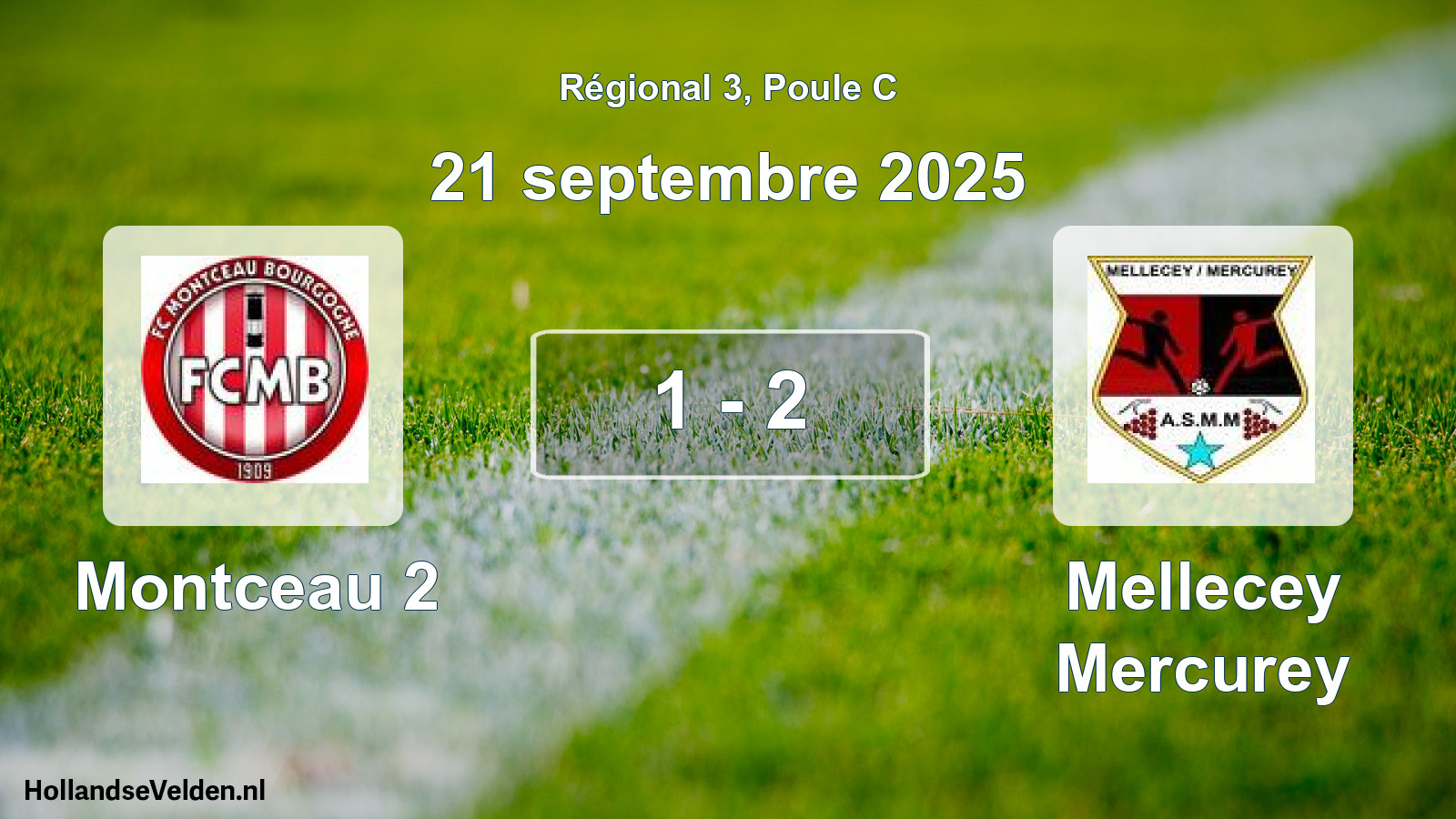 Gespeelde wedstrijd: Montceau 2 - Mellecey Mercurey 1 - 2 (21 september 2025)