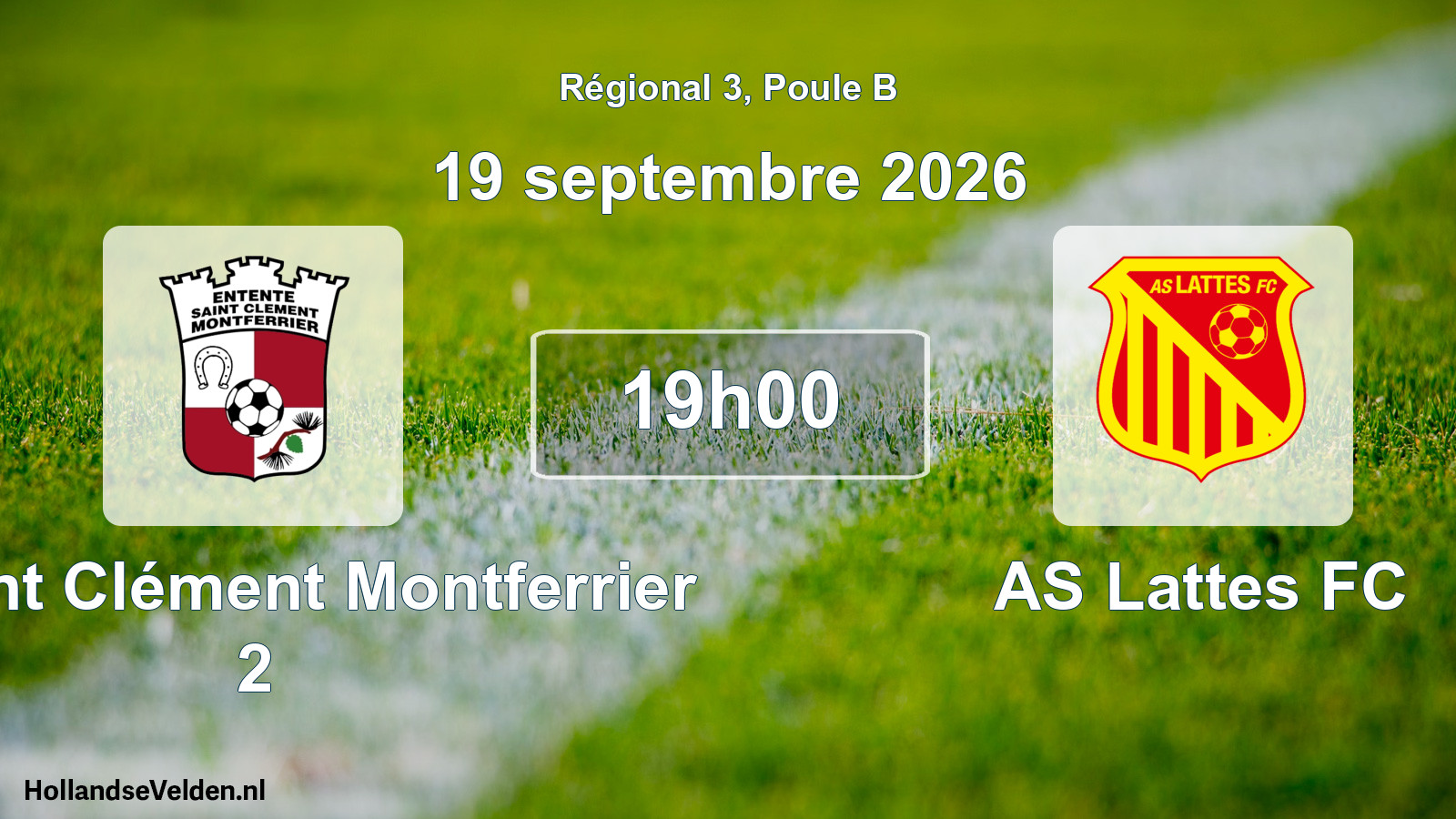 Match programmé: E Saint Clément Montferrier 2 - AS Lattes FC (19 septembre 2026)