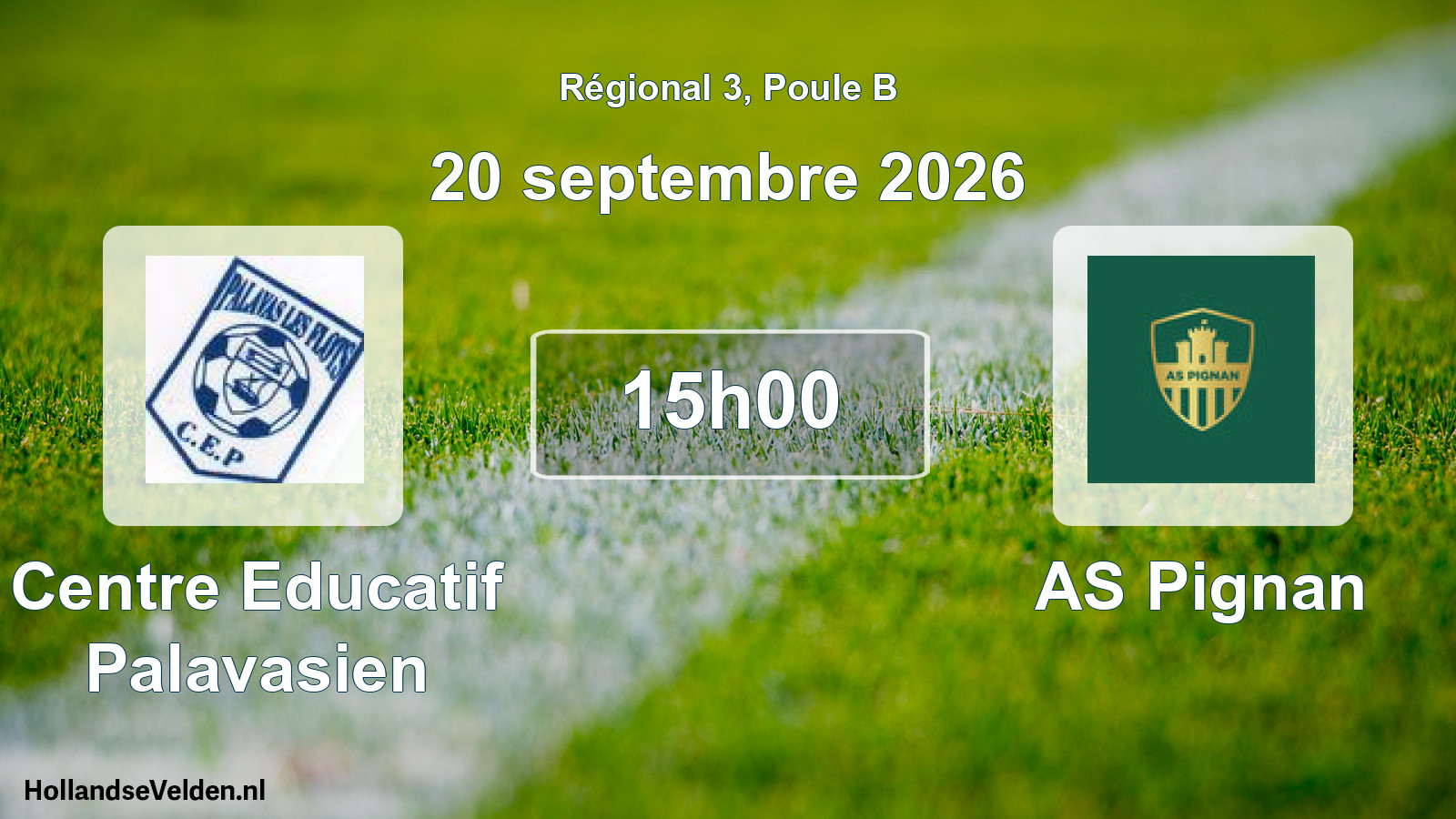 Match programmé: Centre Educatif Palavasien - AS Pignan (20 septembre 2026)