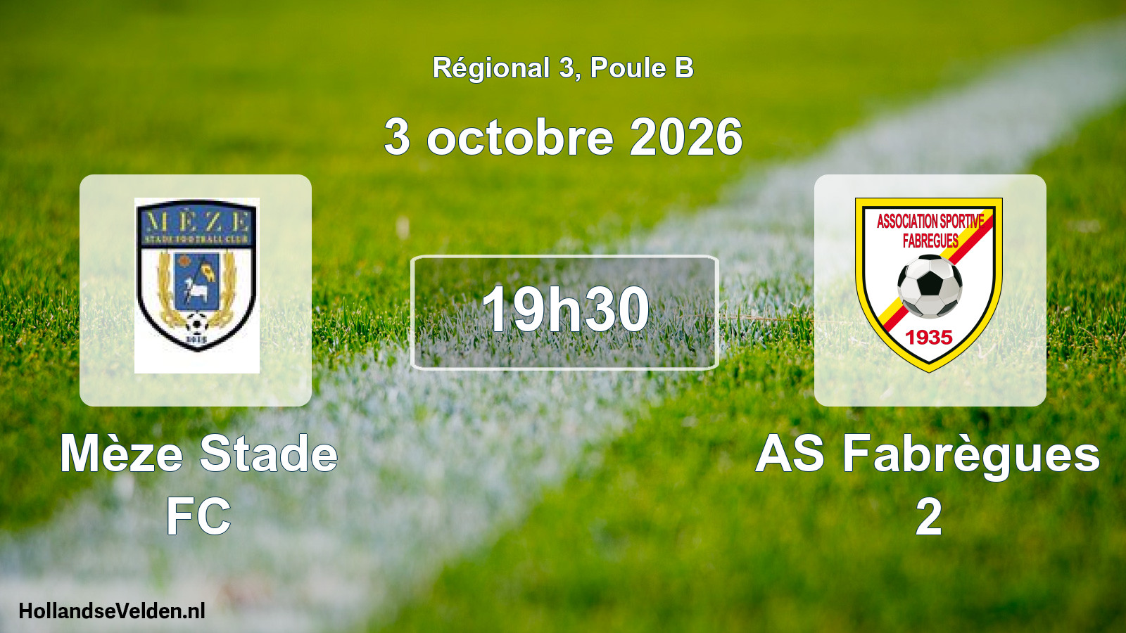 Match programmé: Mèze Stade FC - AS Fabrègues 2 (3 octobre 2026)