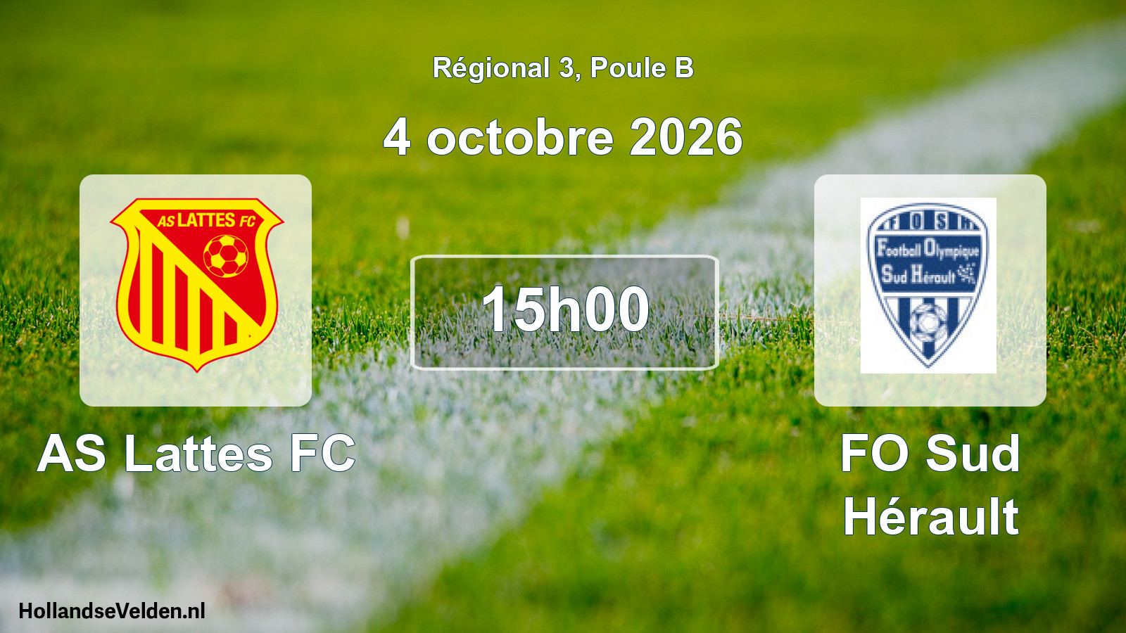 Match programmé: AS Lattes FC - FO Sud Hérault (4 octobre 2026)