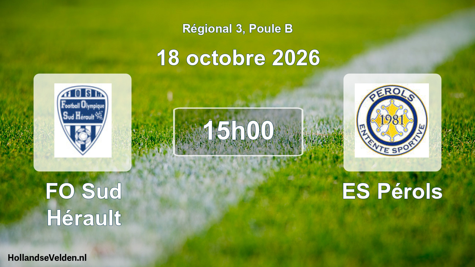 Match programmé: FO Sud Hérault - ES Pérols (18 octobre 2026)