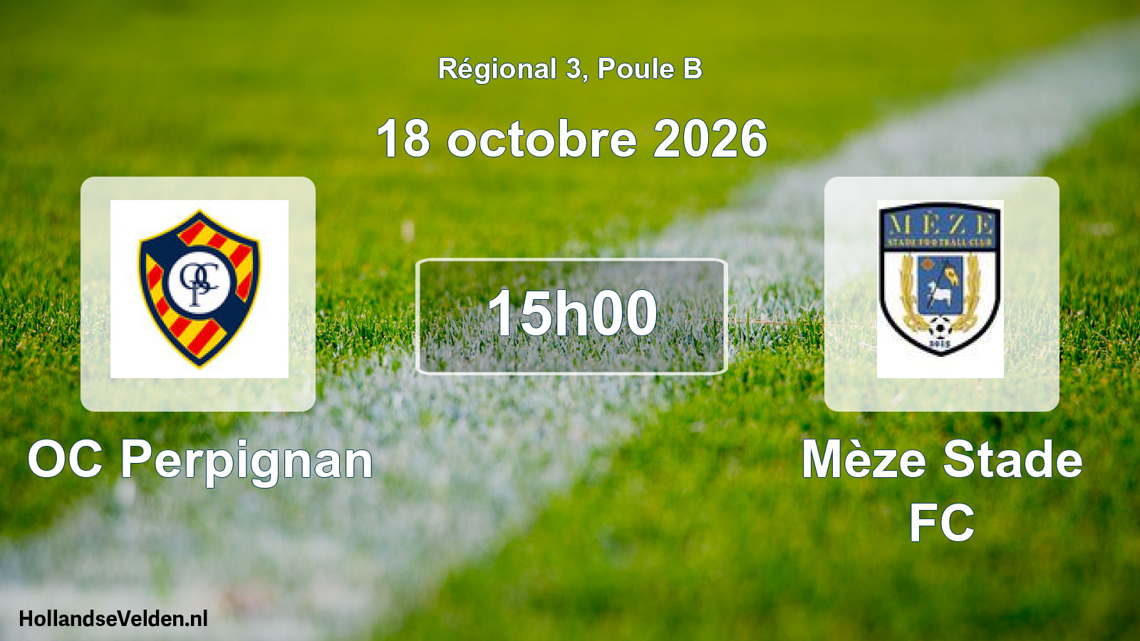 Match programmé: OC Perpignan - Mèze Stade FC (18 octobre 2026)