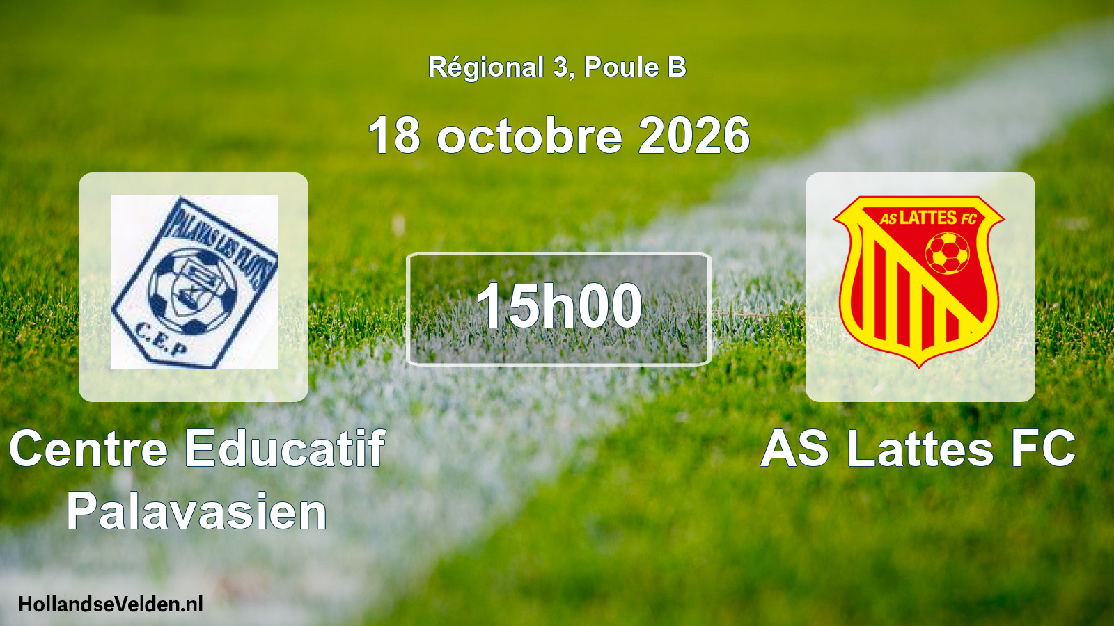 Match programmé: Centre Educatif Palavasien - AS Lattes FC (18 octobre 2026)