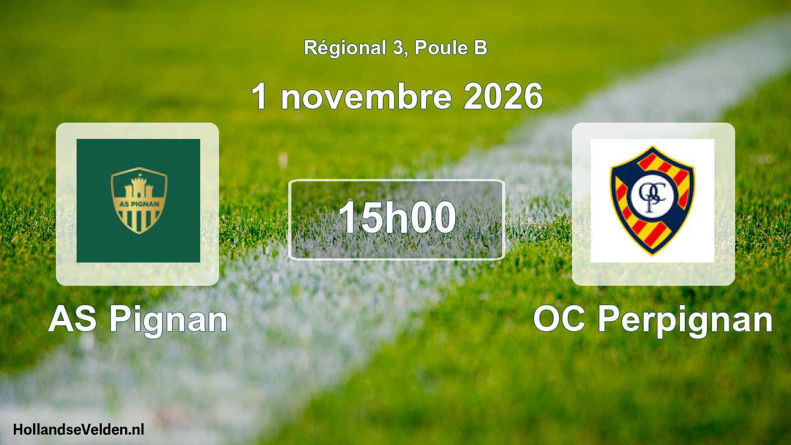 Match programmé: AS Pignan - OC Perpignan (1 novembre 2026)