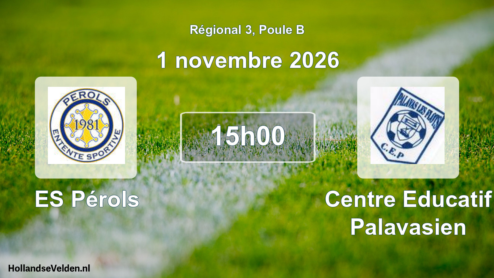 Geplande wedstrijd: ES Pérols - Centre Educatif Palavasien (1 november 2026)