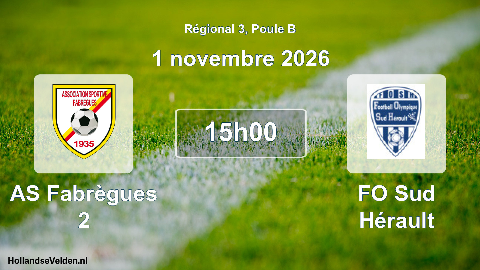 Scheduled Match: AS Fabrègues 2 - FO Sud Hérault (1 November 2026)