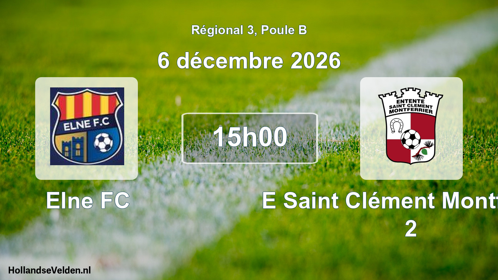 Match programmé: Elne FC - E Saint Clément Montferrier 2 (6 décembre 2026)