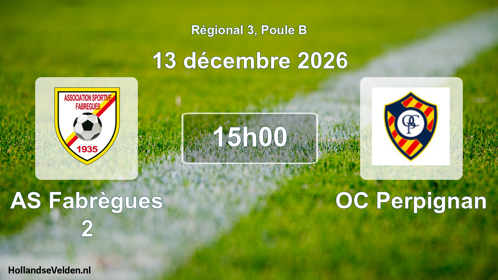 Match programmé: AS Fabrègues 2 - OC Perpignan (13 décembre 2026)