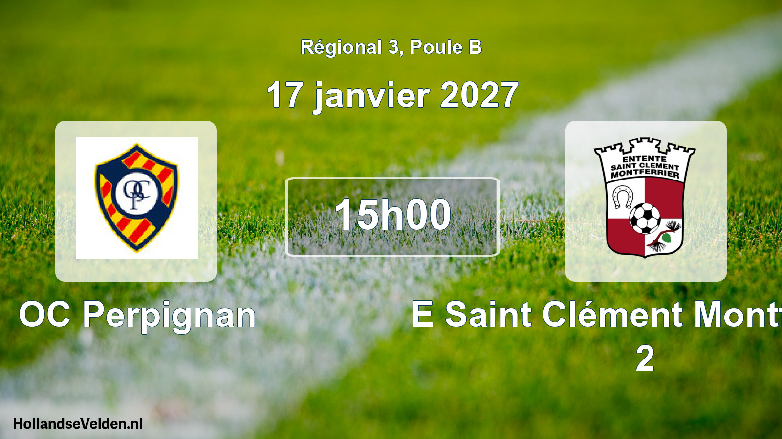 Match programmé: OC Perpignan - E Saint Clément Montferrier 2 (17 janvier 2027)