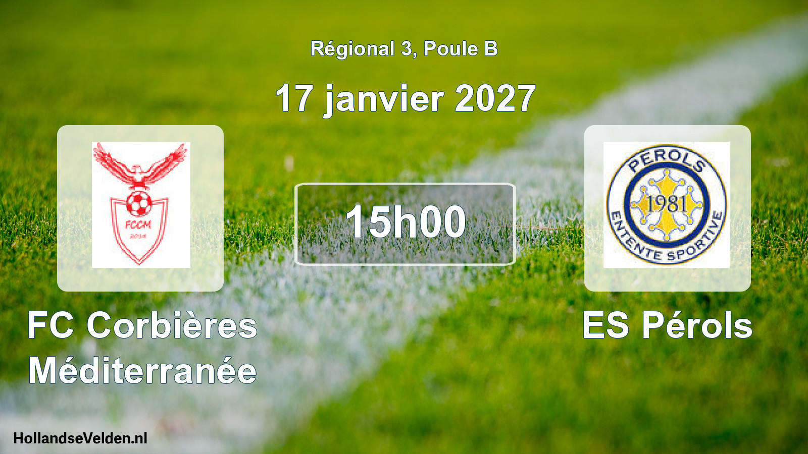 Match programmé: FC Corbières Méditerranée - ES Pérols (17 janvier 2027)
