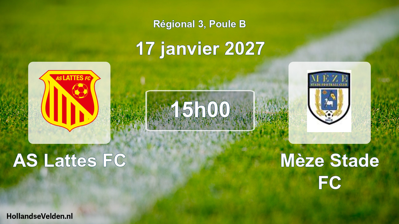 Match programmé: AS Lattes FC - Mèze Stade FC (17 janvier 2027)