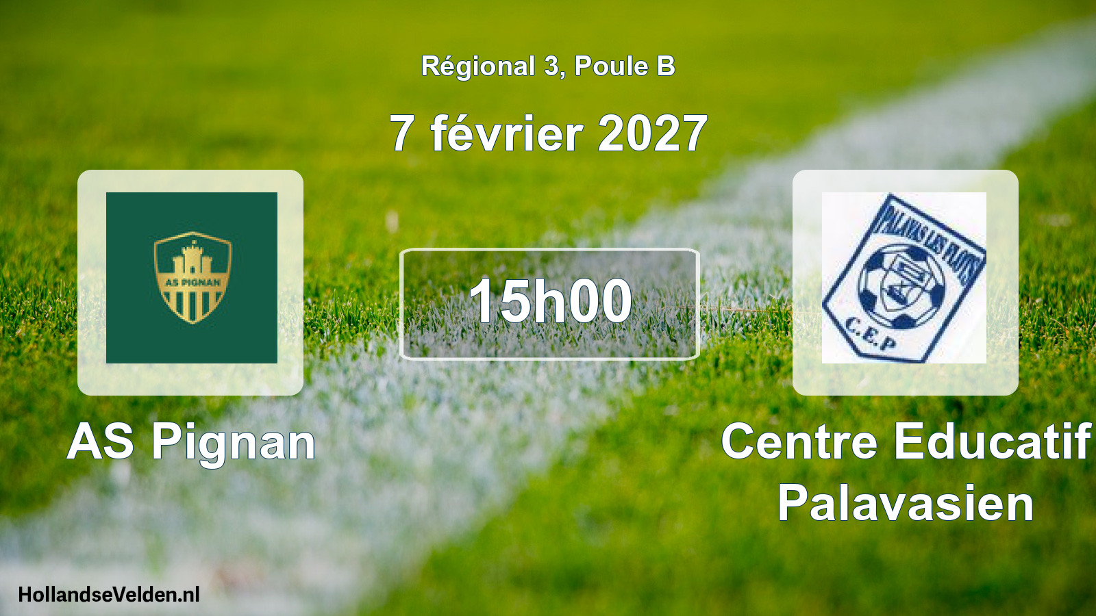 Match programmé: AS Pignan - Centre Educatif Palavasien (7 février 2027)