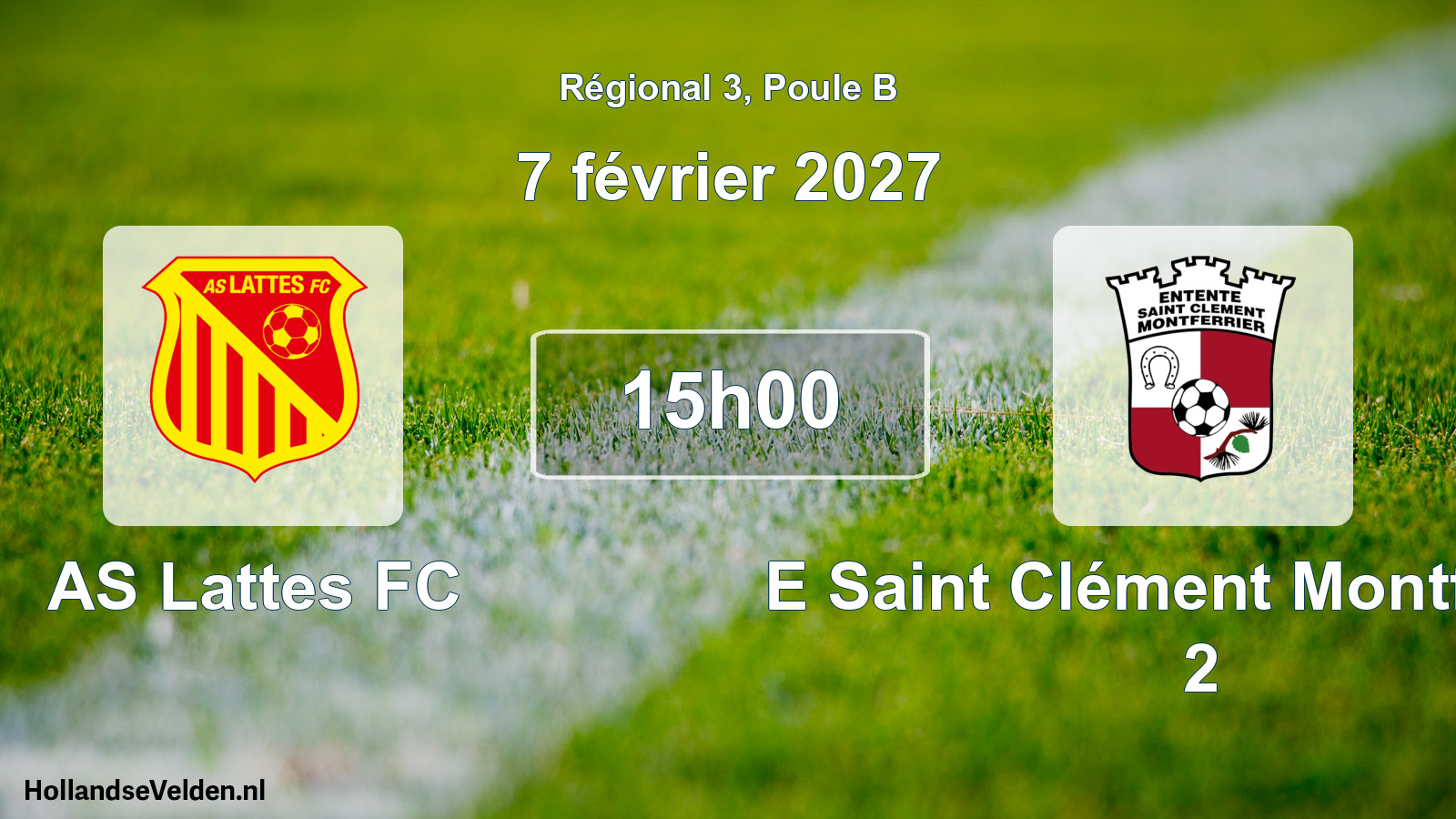 Match programmé: AS Lattes FC - E Saint Clément Montferrier 2 (7 février 2027)